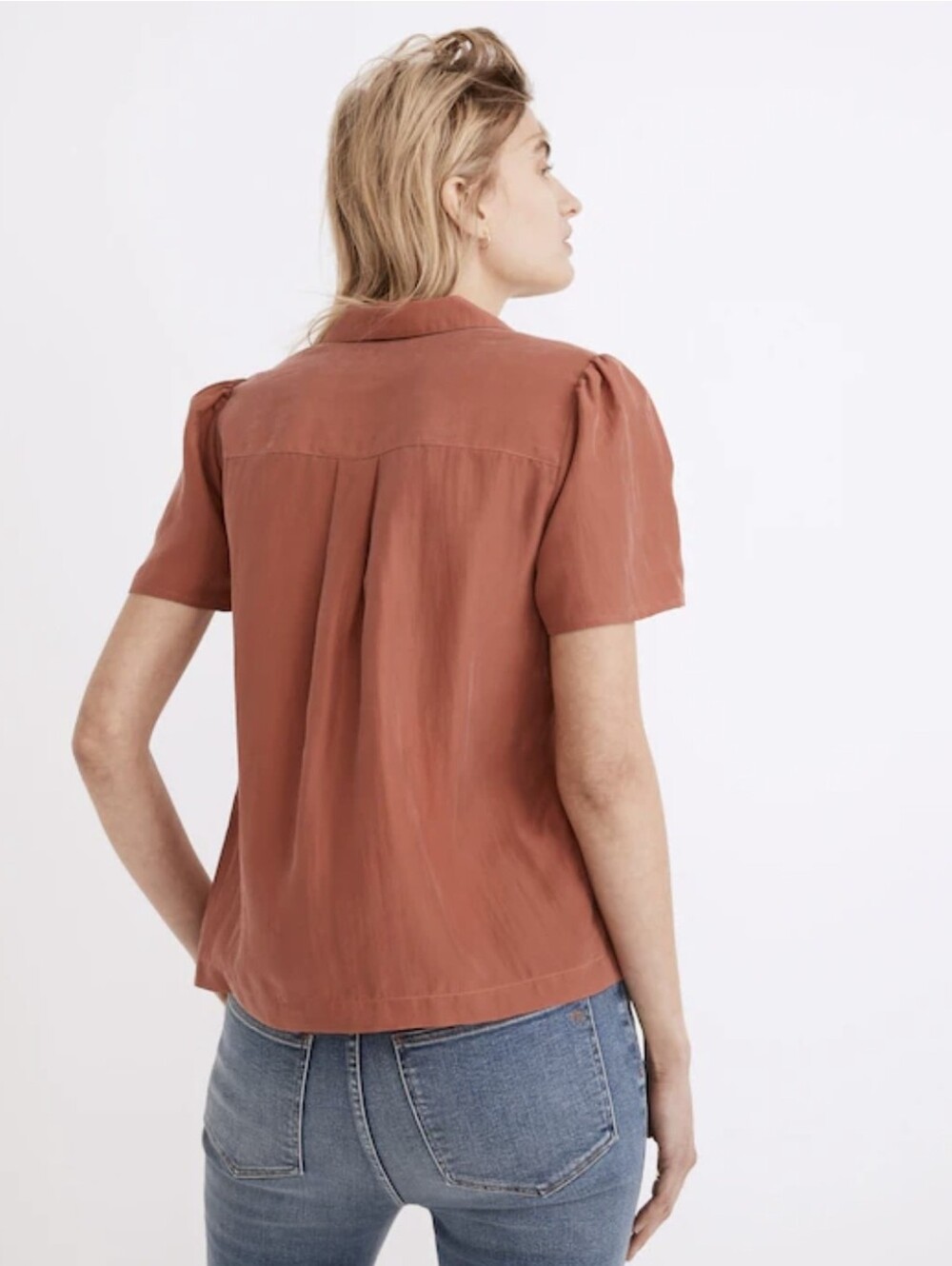 🌿Madewell Silk Camp Shirt NWOT Large - Picture 5 of 16